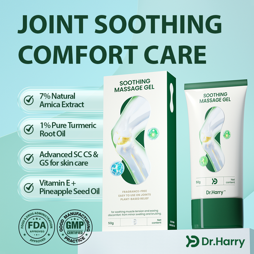Dr. Harry gel tube packaging with Arnica Montana formula display