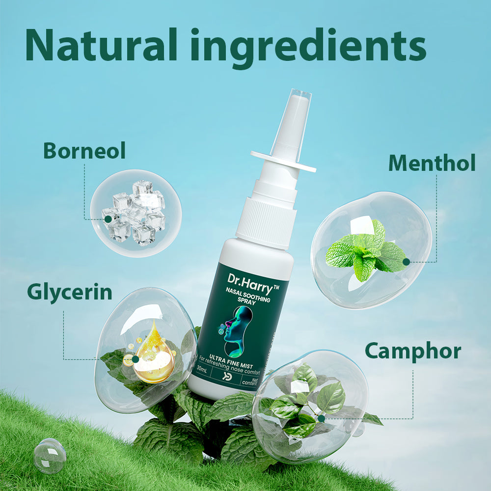 DR.HARRY Nasal soothing spray Oral Spray with Borneol, Camphor, Menthol & Glycerin